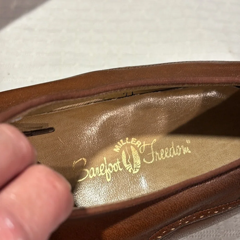 Vintage Miller Barefoot Made In USA Shoe Men's Dress Shoes 10 B/ Brown Pre-Owned